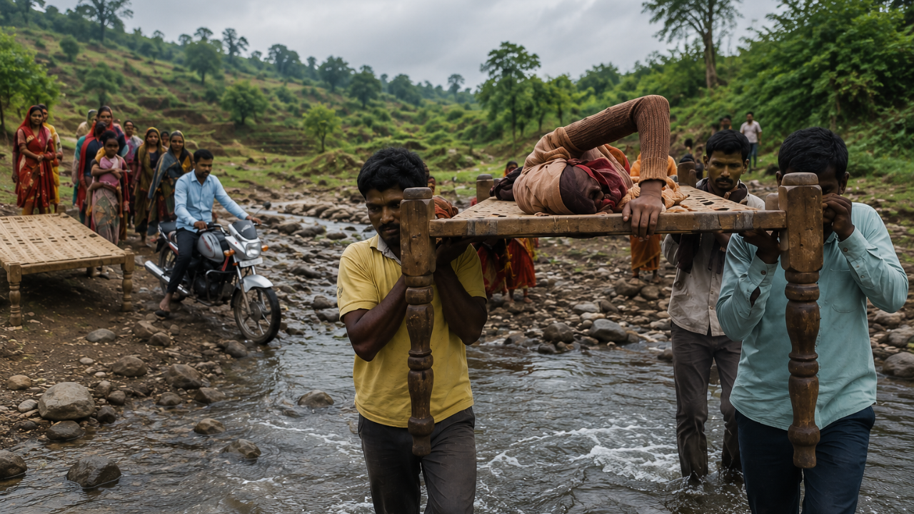 A River, No Bridge, A Baby Born on a Cot: The Plight of MP Village Woman