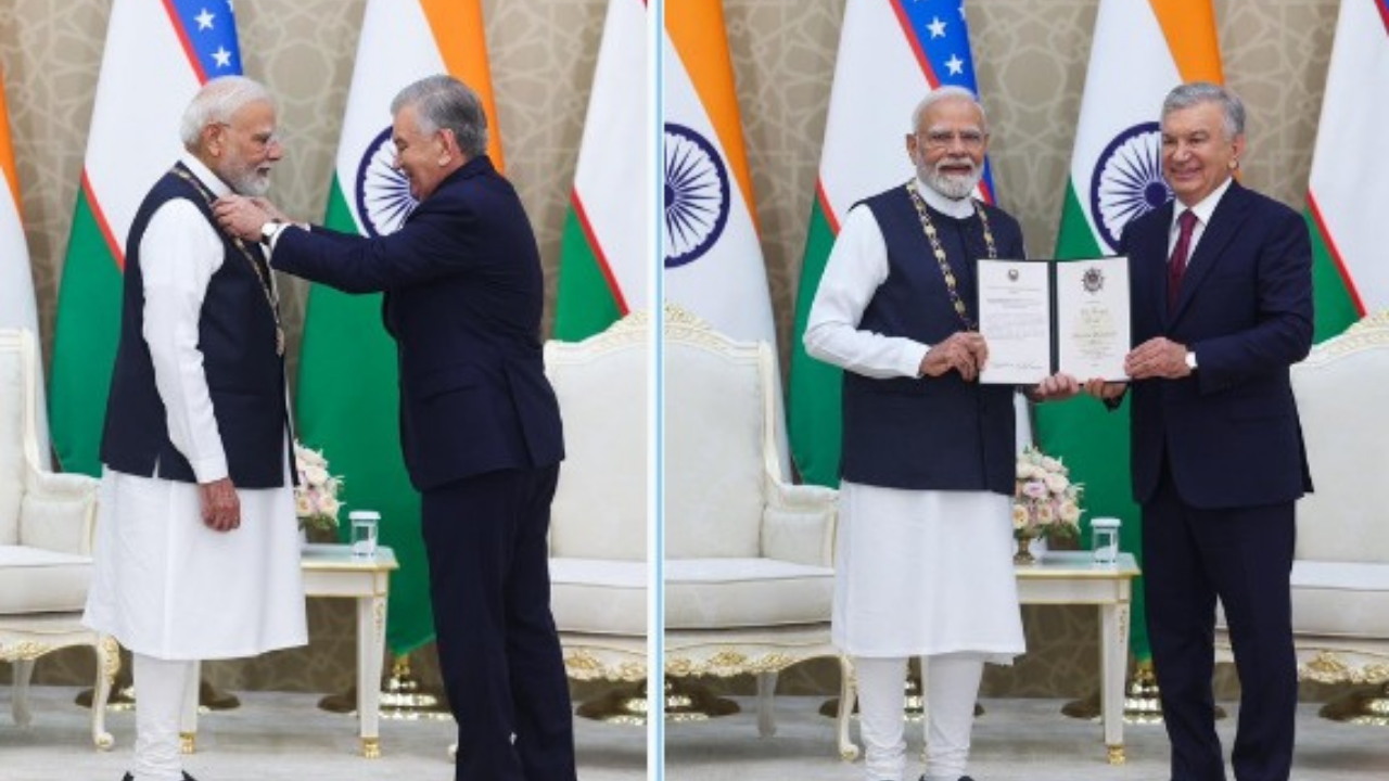 PM Modi Conferred Uzbekistan’s Highest State Honour by President Mirziyoyev